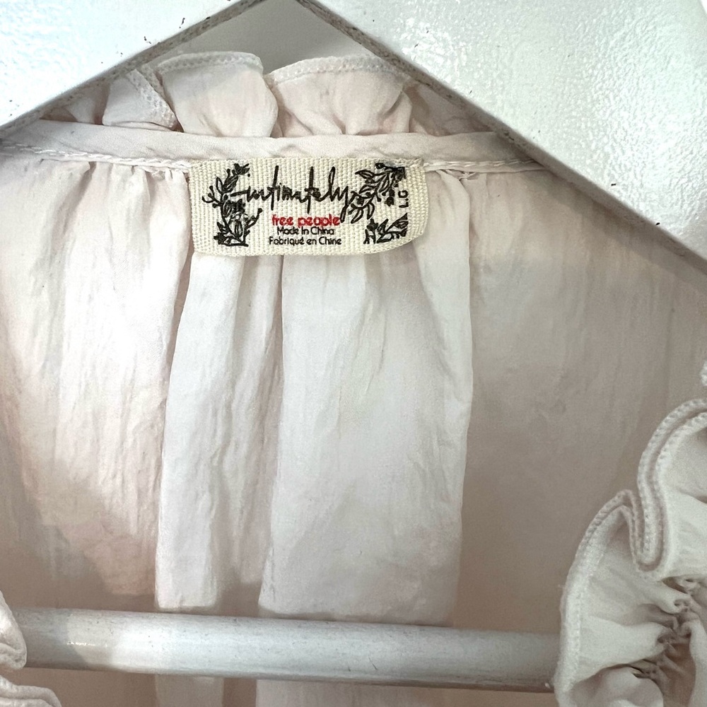 Free People Ivory Lace-Trim Peasant Blouse - Picture 8 of 10